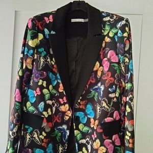 Alice and Olivia Macey Notch Collar Butterfly Blazer
